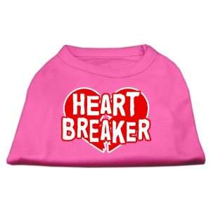  Dog Supplies Heart Breaker Screen Print Shirt Bright Pink 