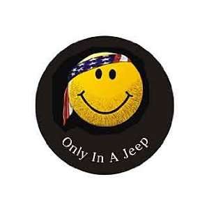  Jeep Spare Tire Cover Smiley Face with bandana fits Tire 
