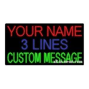  Thee Line Custom Message Business LED Sign Office 