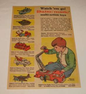 1964 DAISY/MATIC toy ad ~ trucks,fire engine,boat,plane  