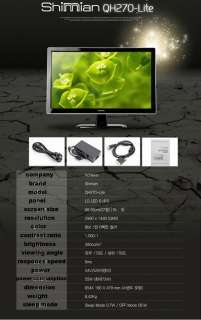   Shimian QH270 Lite Quad HD 2560x1440 HD DVI 27 LED Computer Monitor