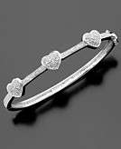    Sterling Silver Diamond Heart Bangle Bracelet (1/4 ct. t.w 