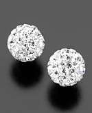    14k Gold Crystal Accent Ball Stud Earrings  