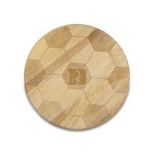 Duke University   Goal cutting board is a 12.5 round x 0.75 board 