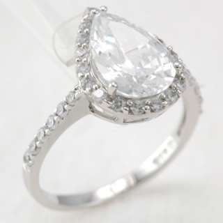   Carat Pear Cut Cubic Zirconia Engagement Wedding Bridal Ring  