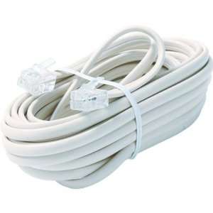  15 White 6 Conductor Telephone Line Cord Premium Retail 