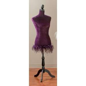  Purple Velvet Adjustable Dress Form W  Feather Trim Arts 