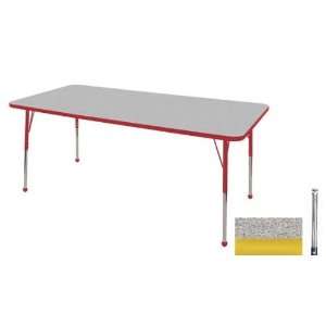 72 Rectangular Adjustable Activity Table in Gray Table Top Gray, Leg 