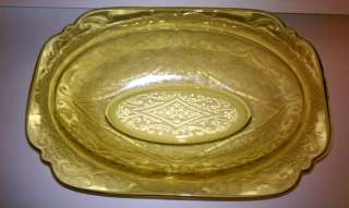 Amber Depression Glass Oval Serving Bowl by MADRID Federal  