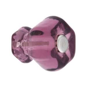  Small Hexagonal Depression Pink Glass Cabinet Knob With 