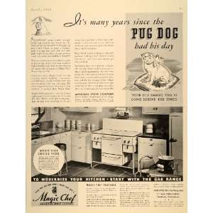  1935 Ad American Stove Kitchen Gas Range Pug Dog Magic 