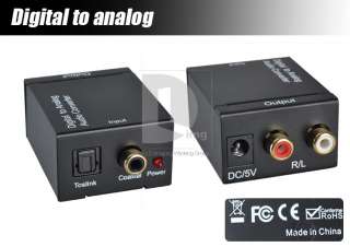 Digital Optical Coaxial Toslink to Analog RCA Audio Converter  