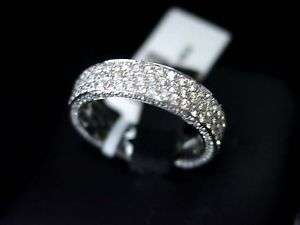   DIAMOND ETERNITY WEDDING ANNIVERSARY BAND/RING 14K WHITE GOLD PAVE SET