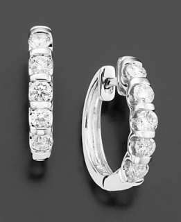   Gold Channel Set Diamond Hoops (1 ct. t.w.)   Earrings   Jewelry