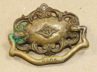 Vintage Antique Art Nouveau Drawer Pull Handle Ornate Brass *  