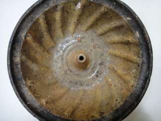 antique POTTERY BUNDT CAKE PAN heavy ENAMEL primitive  