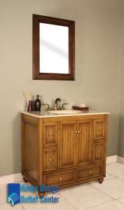 36 Antique Single Sink Bathroom Vanity Traditional Cabinet W/ Marble 