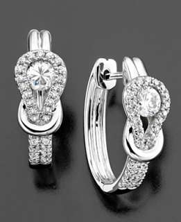 Diamond Earrings, Diamond Knot 14k White Gold (1/2 ct. t.w.)   Jewelry 