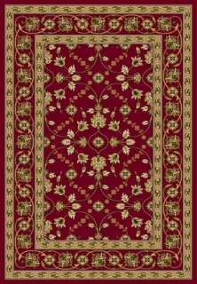 Red Beige Floral Transitional Machine Made Area Rug  