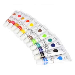 Professional Oil Paint Oil Color Painting Pigment 12 Tubes 12ml Artist 