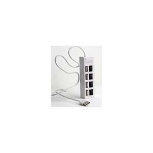  White 4 Port USB Hub with Individual Switch for Asus laptop 