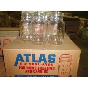  Hazel Atlas Ez Seal Antique / Collectible Quart Sized Jars 