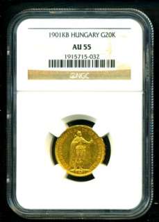 1901 AUSTRIA HUNGARY GOLD COIN 20 KORONA * NGC RARE GEM  