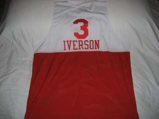 Iverson Sixers ThrowBack Red Authentic Jersey Sz 60  