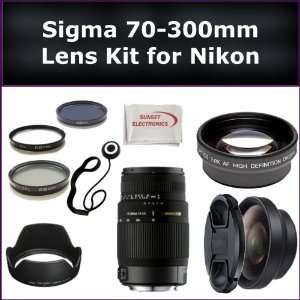  Sigma 70 300mm f/4 5.6 DG OS Telephoto Zoom Lens Kit for Nikon 