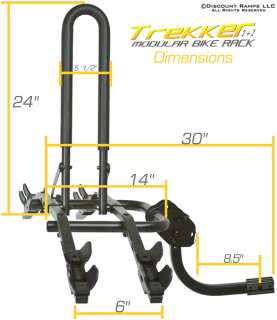 Dimensions of the 2 capacity bike car rack