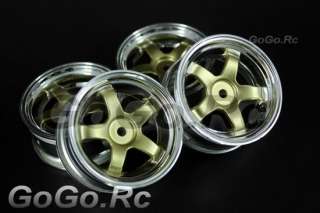 Pcs 1/10 RC Car 5 Spoke Wheel Rim Gold & Sliver 9001  