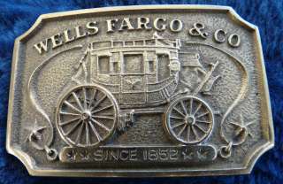 Vintage Wells Fargo & Co Stagecoach Belt Buckle  