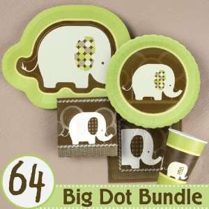  Baby Elephant   Baby Shower Tableware   64 Big Dot Bundle 