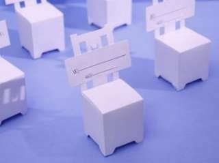  50 White CHAIRS Wedding Favor Boxes Place Card Holder 