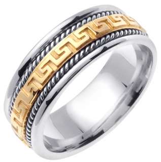 NEW MENS 14KT TWO TONE GOLD CELTIC WEDDING BAND 559  