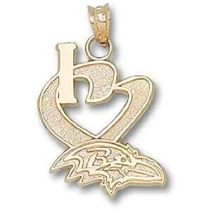  Baltimore Ravens I Heart Logo 3/4 Charm/Pendant Sports 