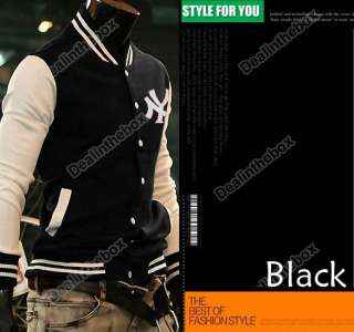 Mens Baseball Uniform Slim Designed Fit Coat Jacket Outerwear Trendy 