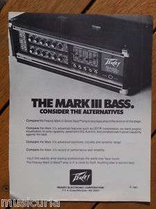 retro magazine advert 1983 PEAVEY mark 3 bass amplifier  