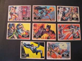 Lot of 8 1966 Batman Cards Topps Black Bat Cards  