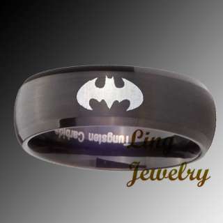 8MM TUNGSTEN BATMAN MENS BAND RING SZ 7 13  