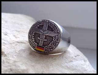 AJS © GERMAN ARMY AIR FORCE RING IRON CROSS GERMANY SWORD   D61 