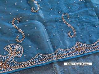 Spectacular Pair of Organza Tissue Sari Saree Curtains / Drapes in 