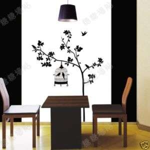 Wall Decor Decal Sticker Removable bird cage tree  