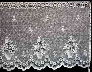 24 Marg White Lace Floral Curtain Fabric   1 yard lots  