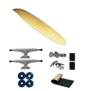  Carve one Blank Bamboo Kicktail Longboard Complete 40 