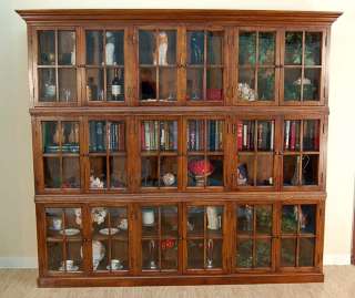 Solid Oak Manor Bookcase 18 Door  