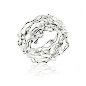 Unique Filigree Wirework Wide Band Sterling Silver Ring Size 10(Sizes 