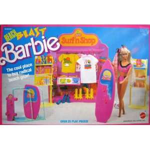 Beach Blast BARBIE Surf n Shop Playset 25+ Play Pieces (1989 Mattel 
