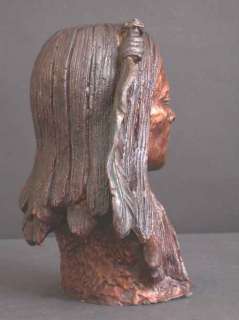 Bronze Bust American Indian Sculpture Western FREE SHIP  