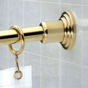  Marina Shower Rod Wall Flanges   Polished Brass